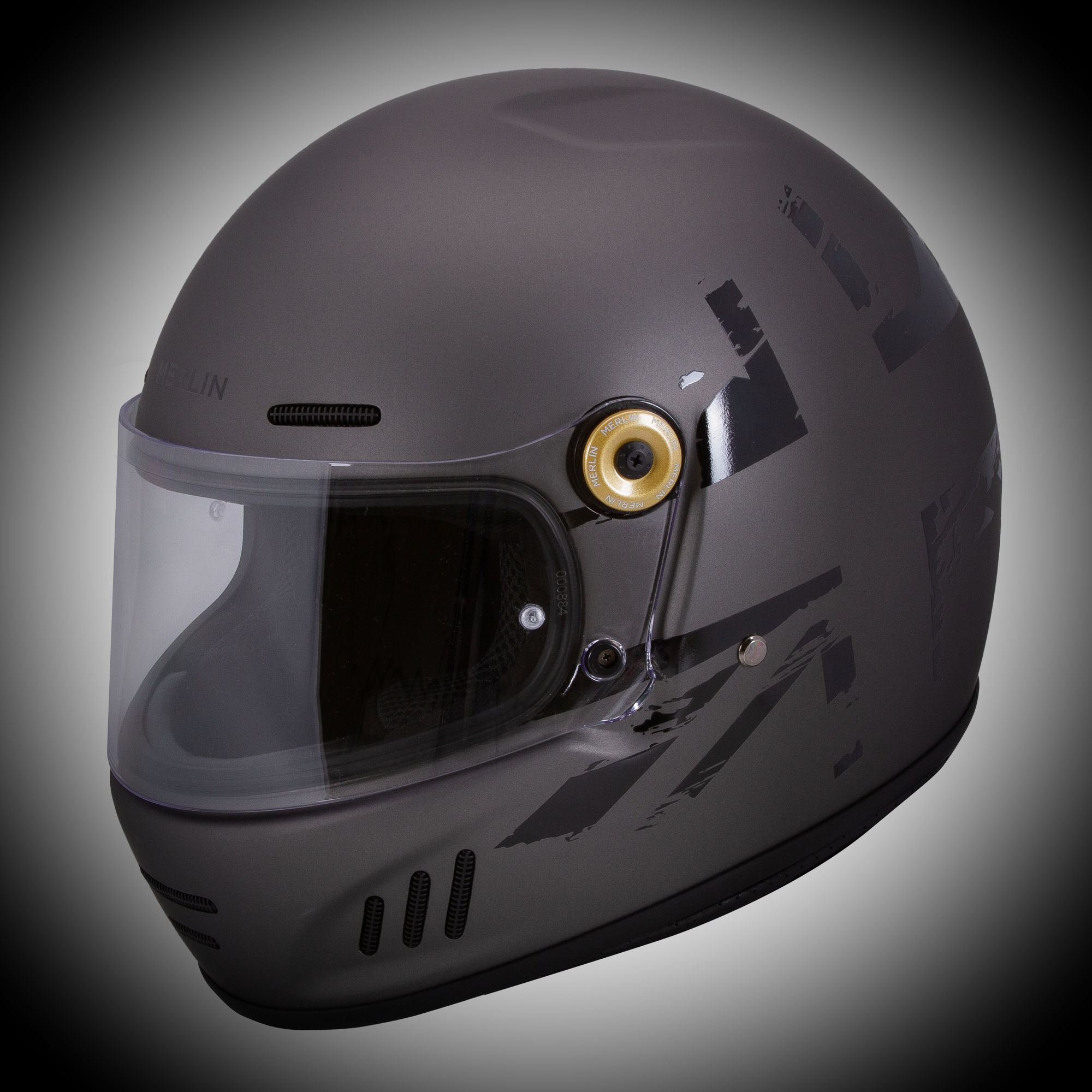 Merlin MHM810 Revival Vintage Fibreglass Full Face Helmet - Union Grey