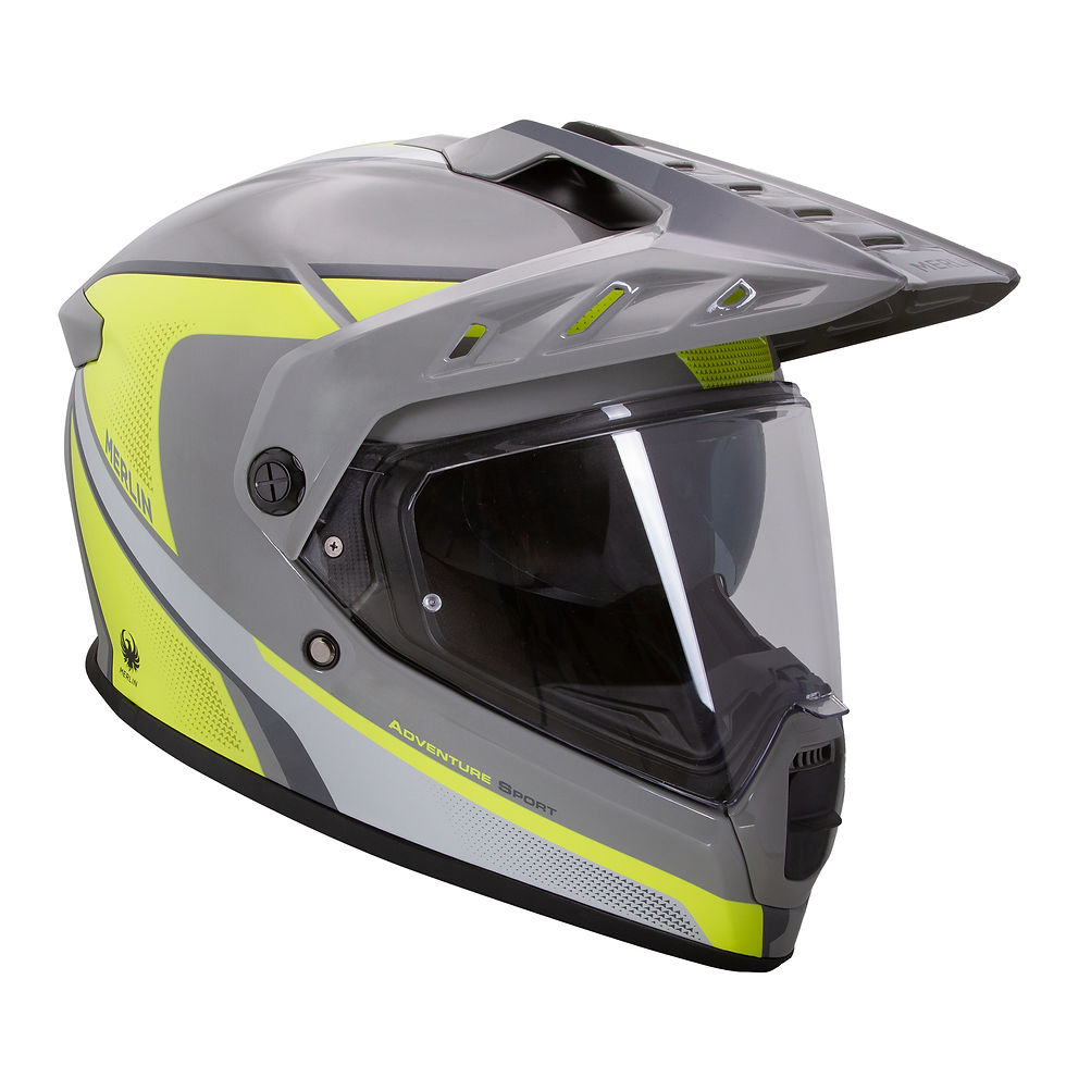 Thumbnail: Merlin MHM410 Torres 'Speed' Fibreglass Full Face Adventure Helmet - Grey/Fluo