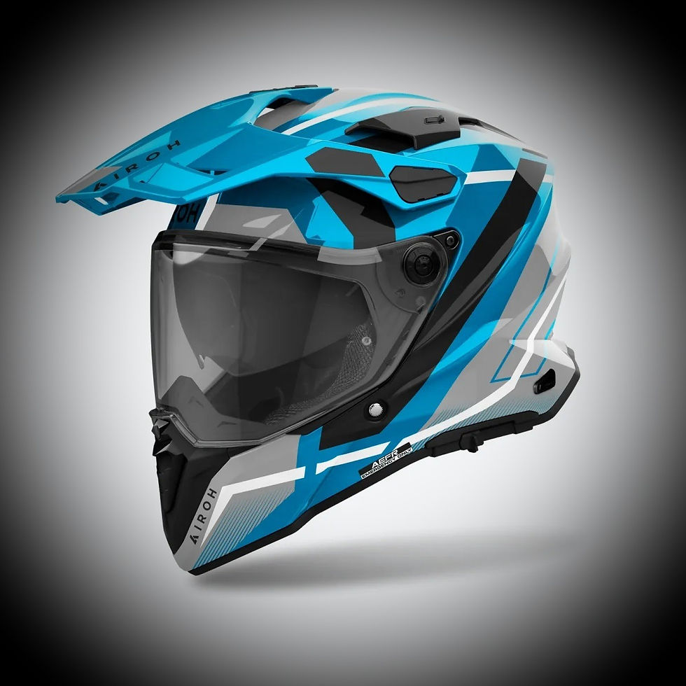 Airoh Commander 2 Mavick Cerulean Blue Carbon Composite Adventure Helmet
