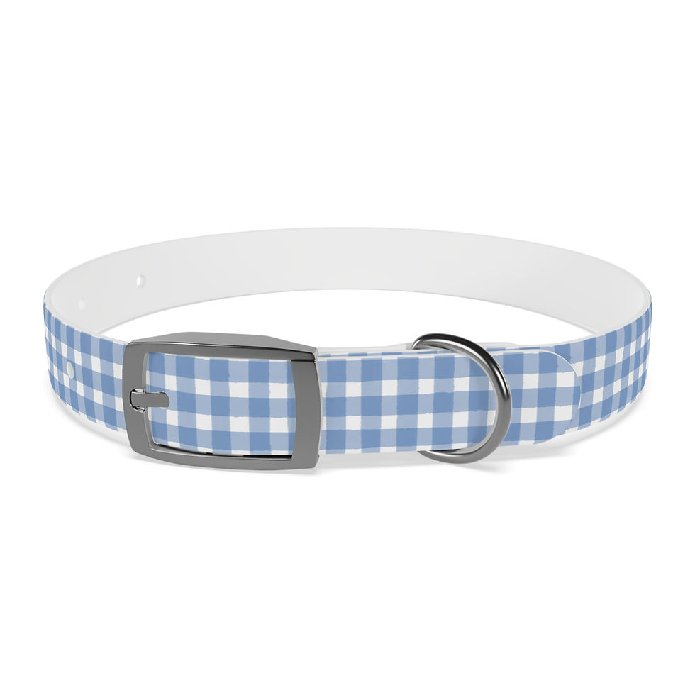 Thumbnail:  Pet Collar -Pastel Blue Plaid