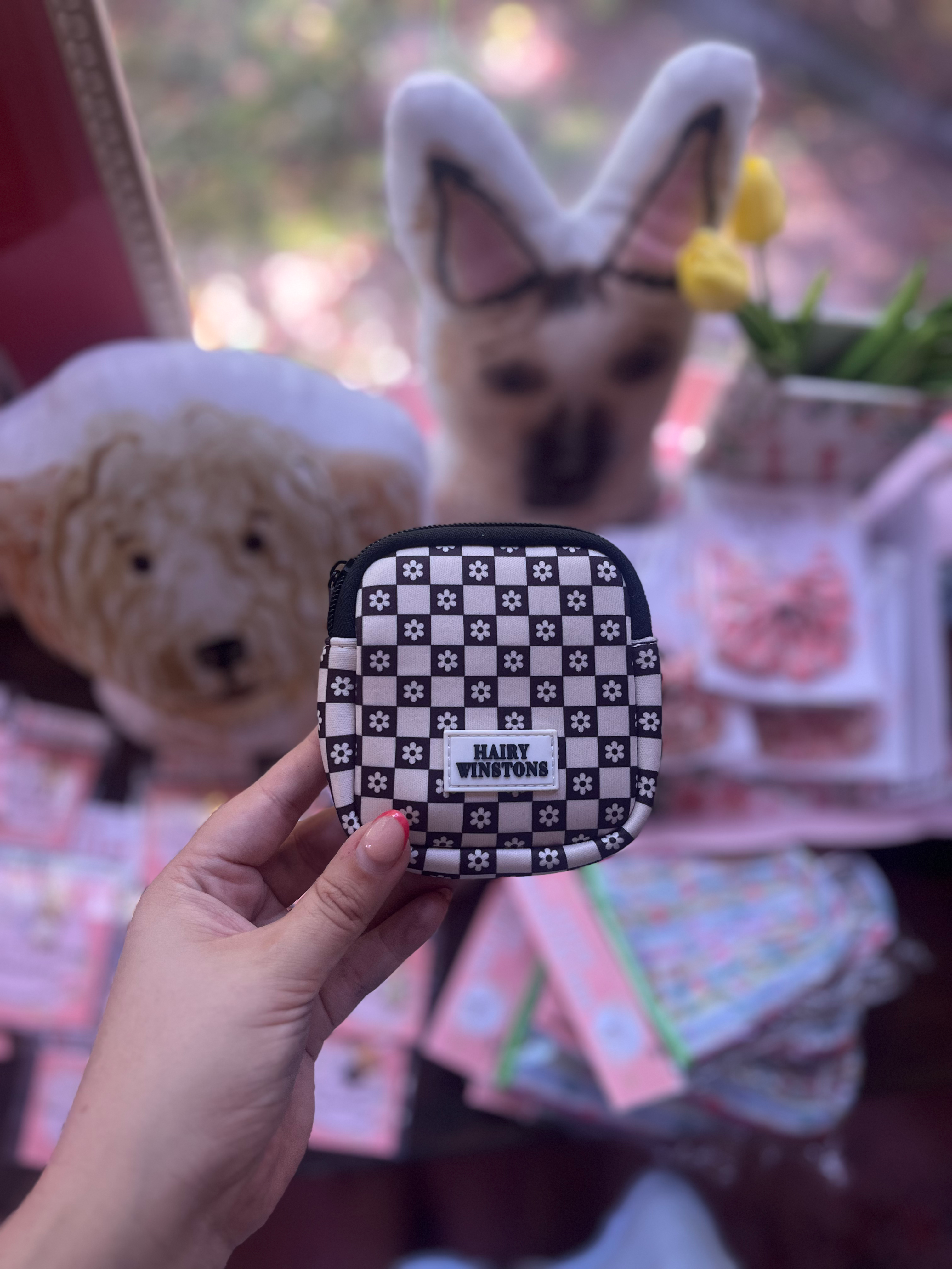 Treat Bag Holder - Black and White Checkered