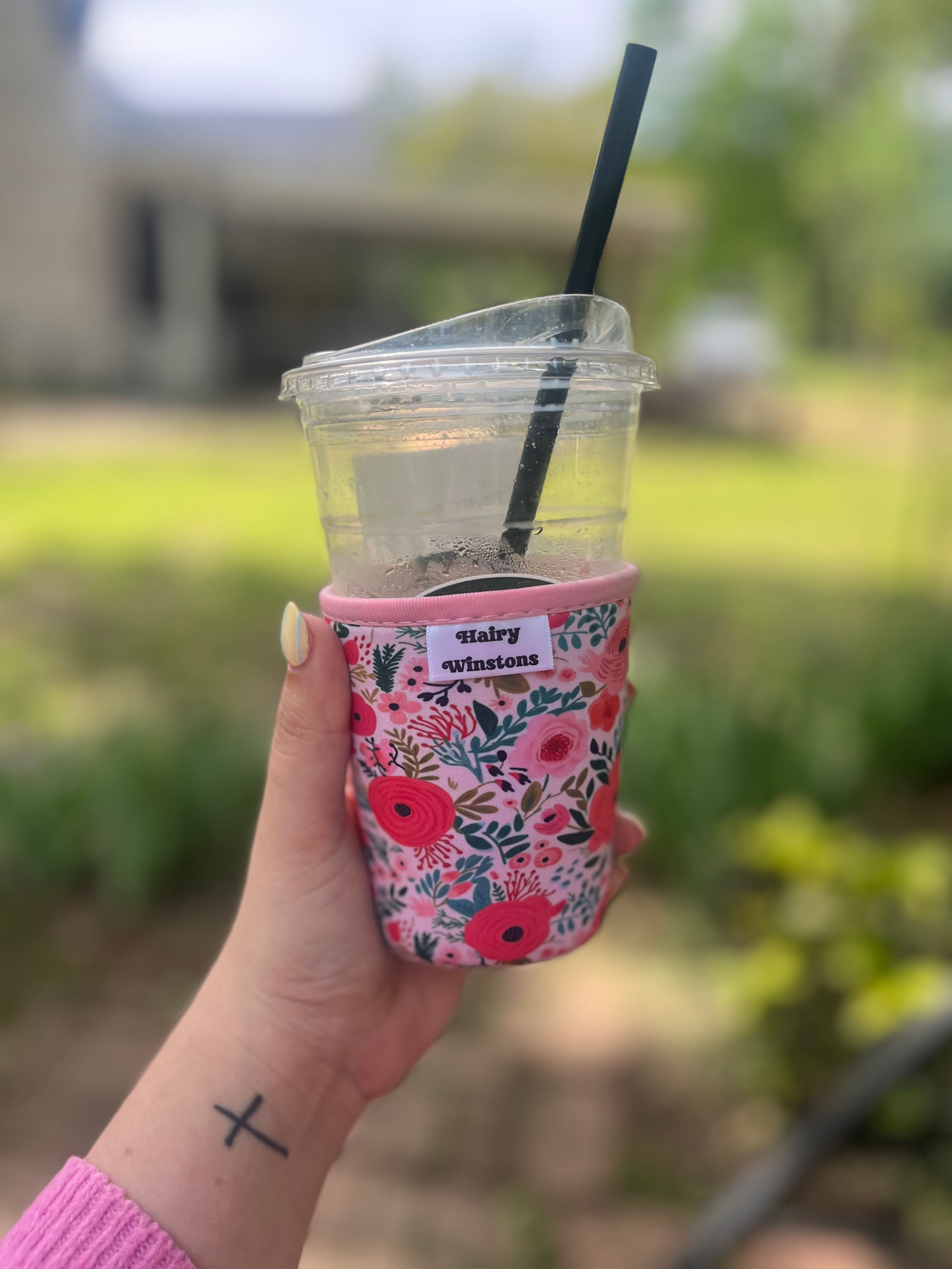 Pink Floral Beverage Sleeve