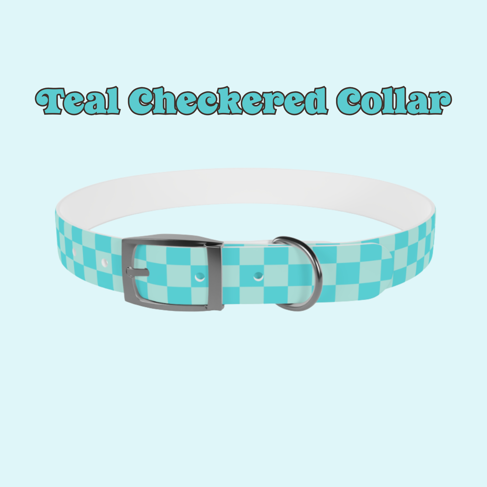 Teal Checkered Collar