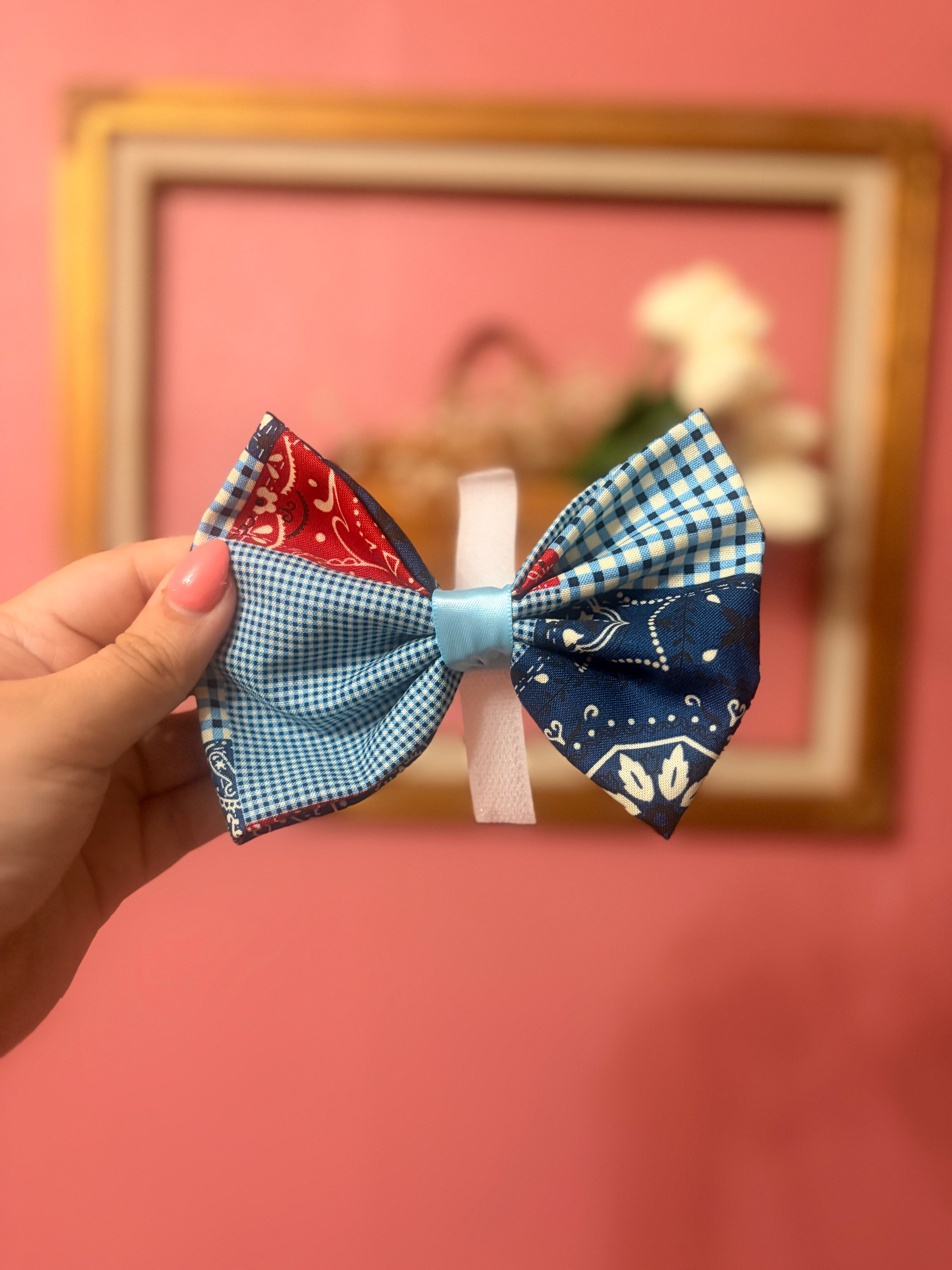 July 4th Patchwork Bow Tie- Adjustable