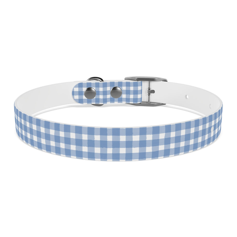 Thumbnail:  Pet Collar -Pastel Blue Plaid