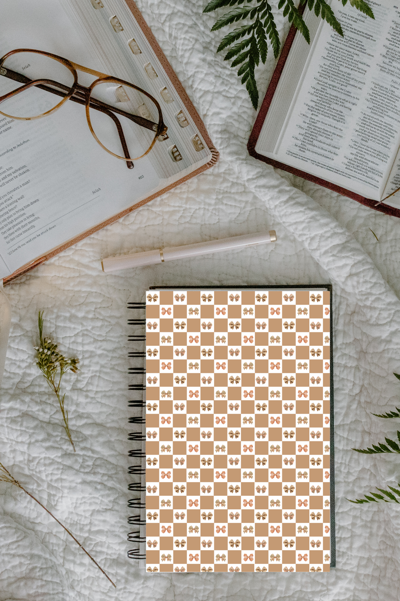 Neutral Bows Coquette Spiral Notebooks