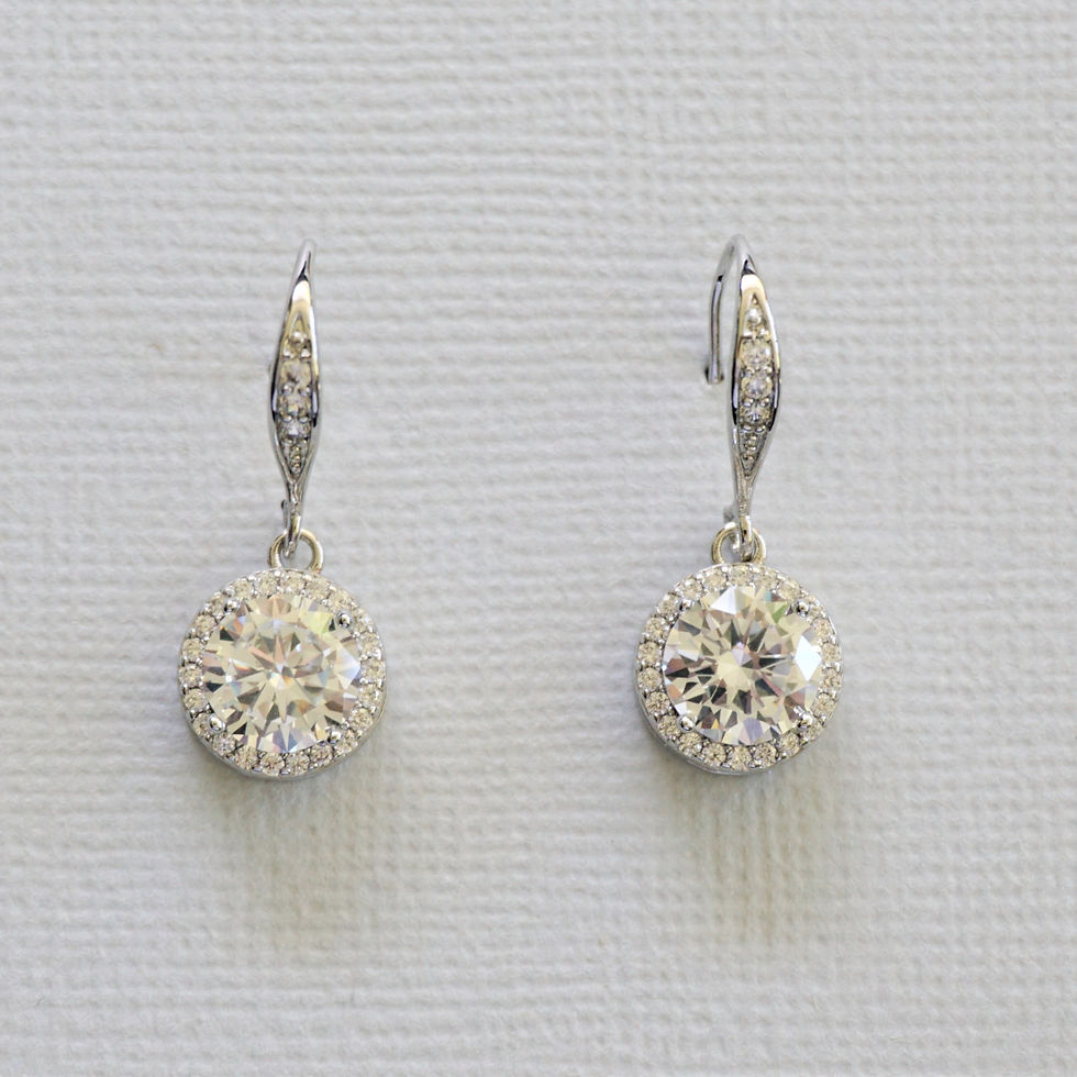 Thumbnail: Silver Drop Bridal Earrings