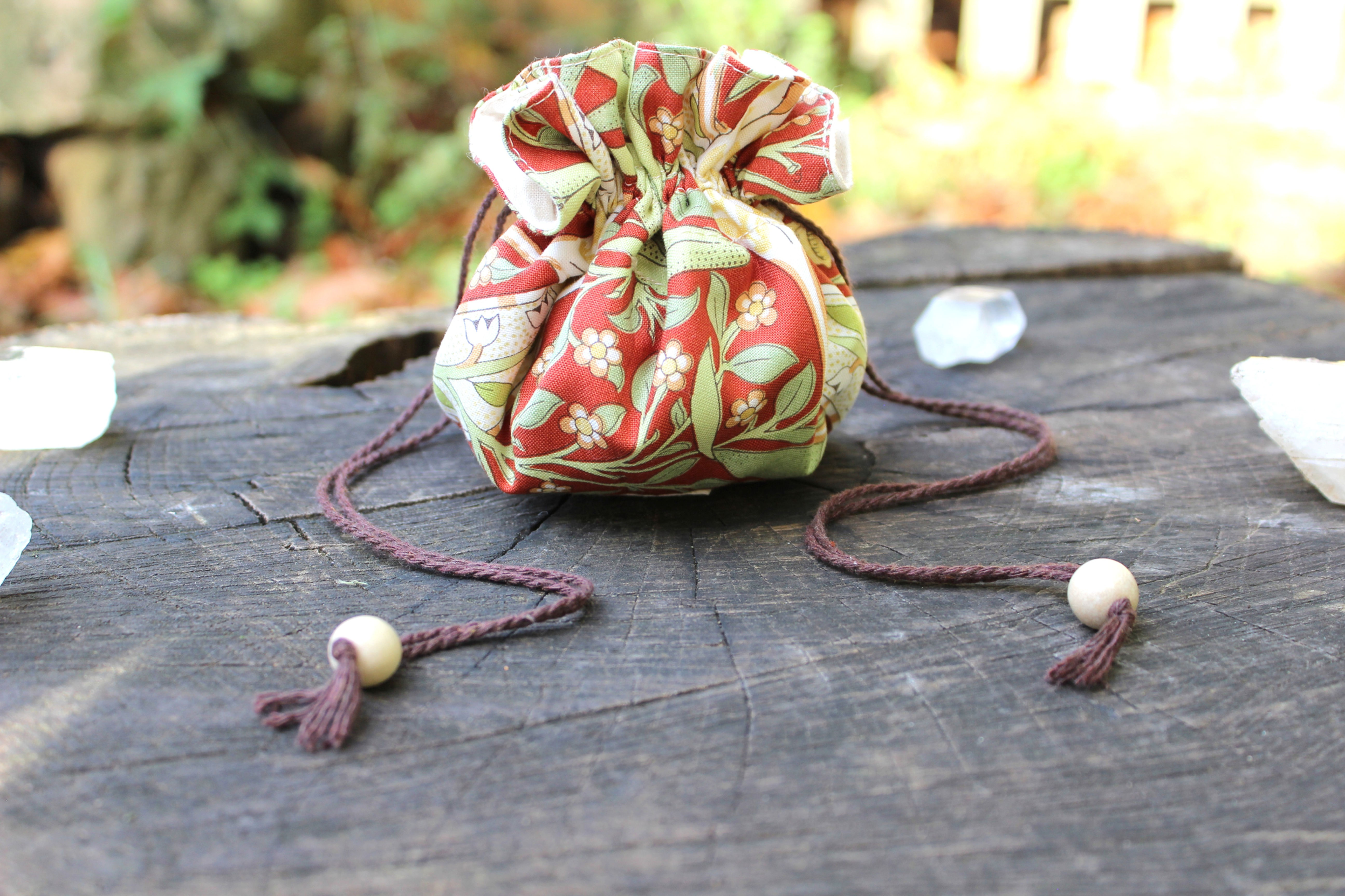 Basic drawstring Pouch - Ready to Ship - Size medium and lightly padded
