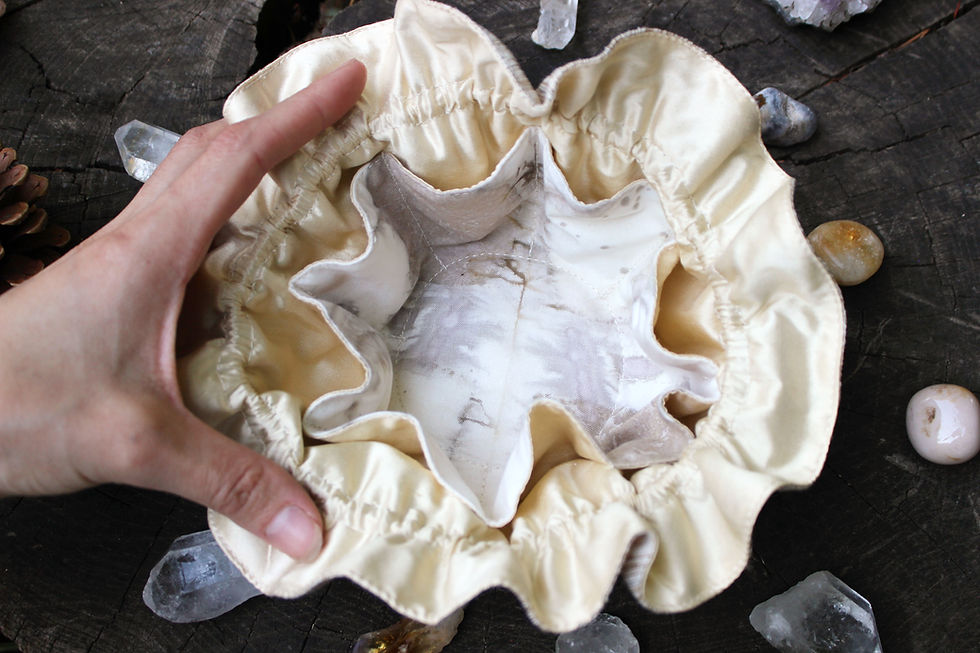 Silk and Cotton Eco-Print Pouch - Large