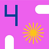 Pink background with figures and number 4