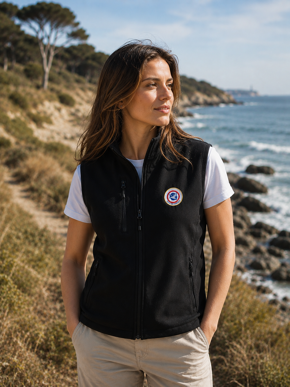 Miniature : Femme portant une veste softshell sans manches noire Le Canard Français