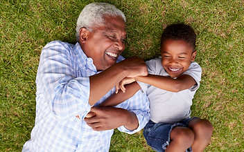 Grandpa and Grandchild Having Fun