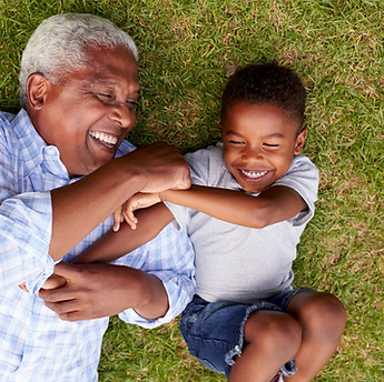 Grandpa and Grandchild Having Fun