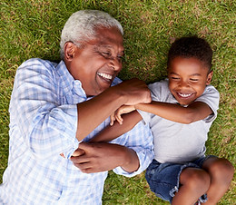 Grandpa and Grandchild Having Fun