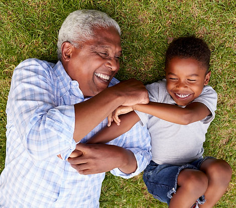 Grandpa and Grandchild Having Fun