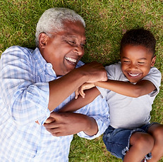 Grandpa and Grandchild Having Fun