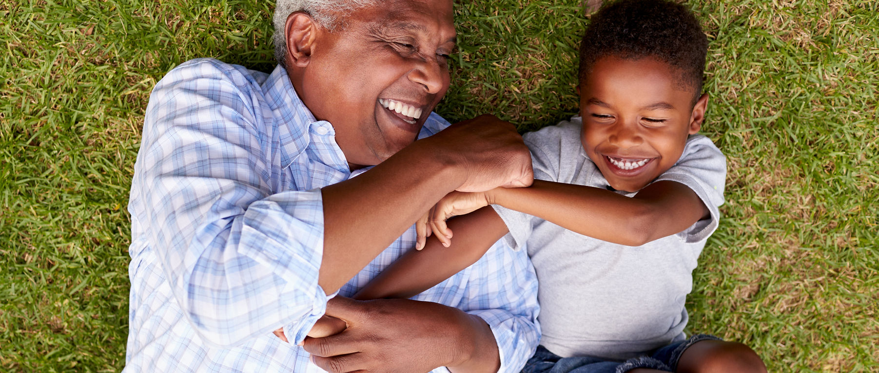 Grandpa and Grandchild Having Fun