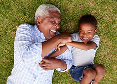 Grandpa and Grandchild Having Fun