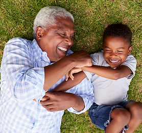 Grandpa and Grandchild Having Fun