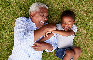 Grandpa and Grandchild Having Fun