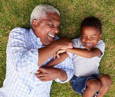 Grandpa and Grandchild Having Fun