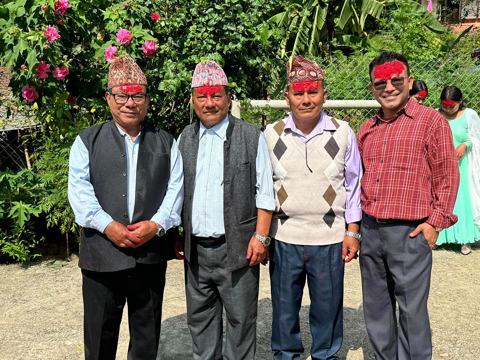 Rajendra and his three brothers pictured together after getting tikka