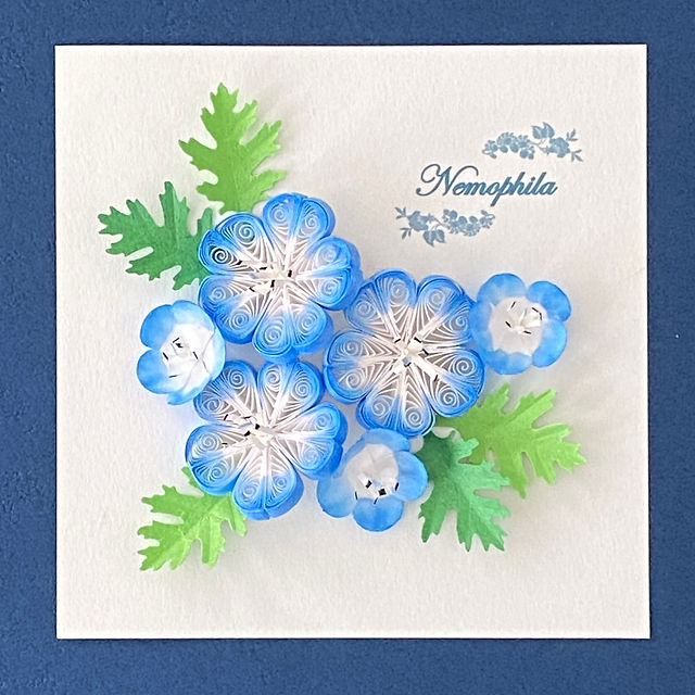 ペーパークイリング　ブルーのお花プレート ペーパークイリング ペーパークイリングでお花を作ろう！ | まちの