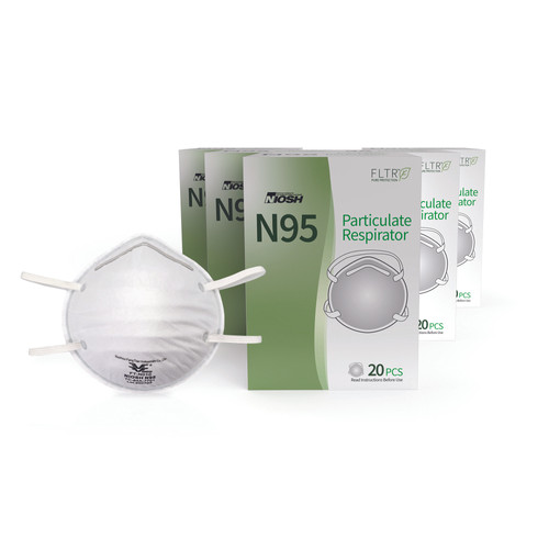 NIOSH N95 Particulate Respirators 100PK FLTR