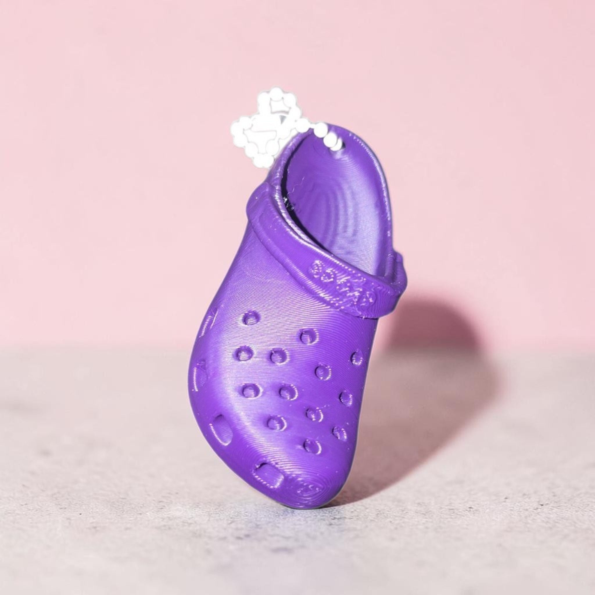 Purple Mini Croc Keychain