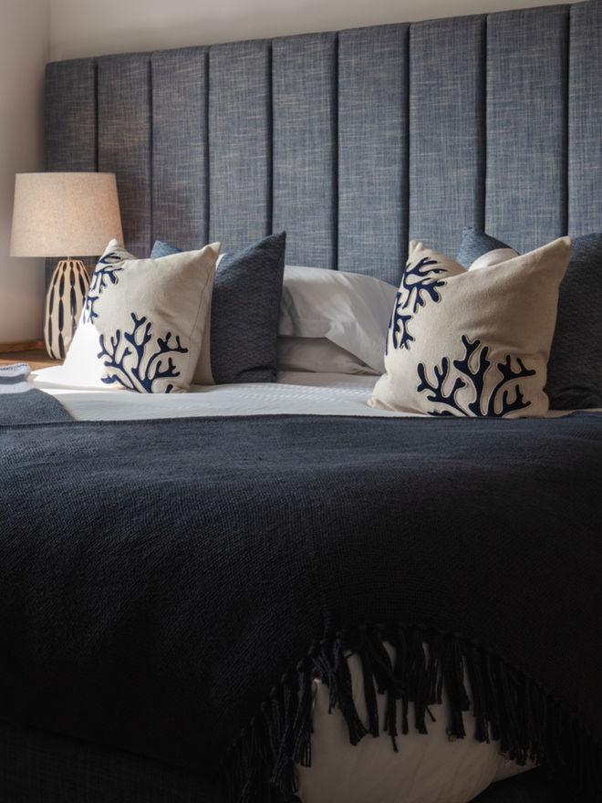 Luxury mattresses and bespoke upholstered divan bases for Cornish Gems Interiors - luxury interior design service in cornwall for holiday homes and private properties