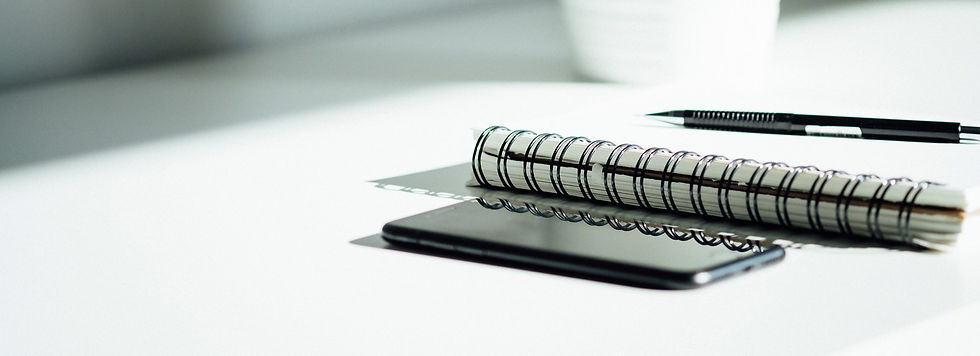 Handy Notebook Kugelschreiber Pflanze auf Tisch Terminbuchung