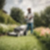 Afro American man Cutting grass, flowers, landscape mowing.jpg