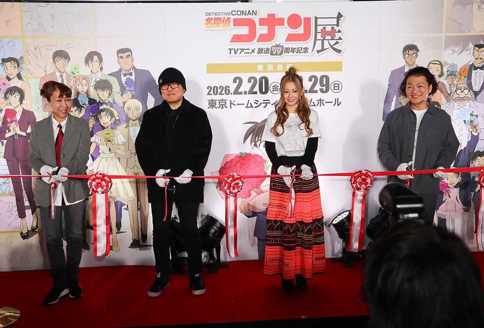 左~高山みなみさん、青山剛昌さん、倉木麻衣さん、山口勝平さん