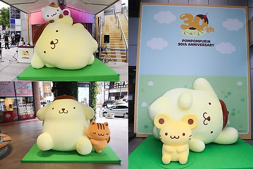 渋谷に高さ3mの巨大ポムポムプリン出現「ポムポムプリン渋谷でしらん