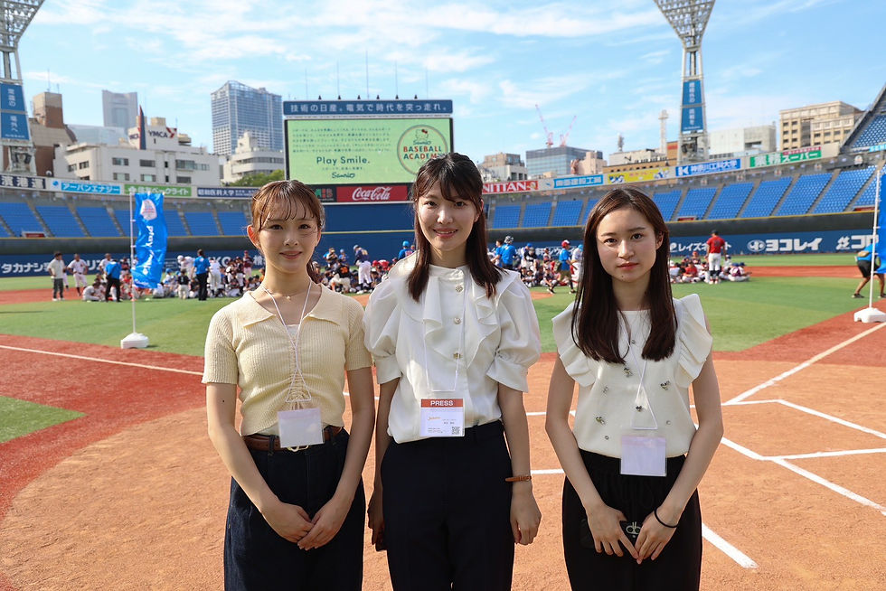 リポーターは伊藤梨菜(慶応義塾大学)、熊谷美咲(日本大学)、岩内七海(日本女子大学)が担当しました。