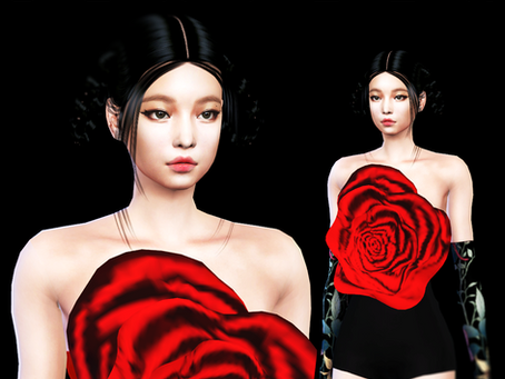 Download Sims 4 CC : Jennie Solo 2021 Rose Top