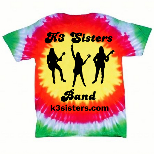 #K3Motto Tie-Dye Shirt with K3 Sisters Silhouette Back