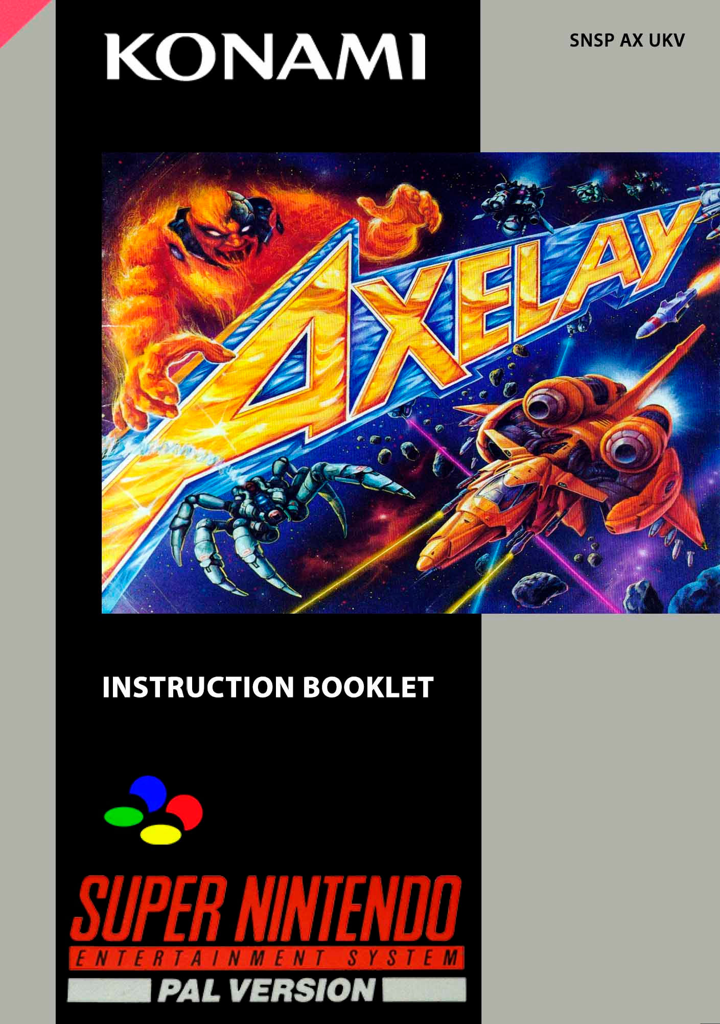 AXELAY - MANUAL SNES (UKV version)