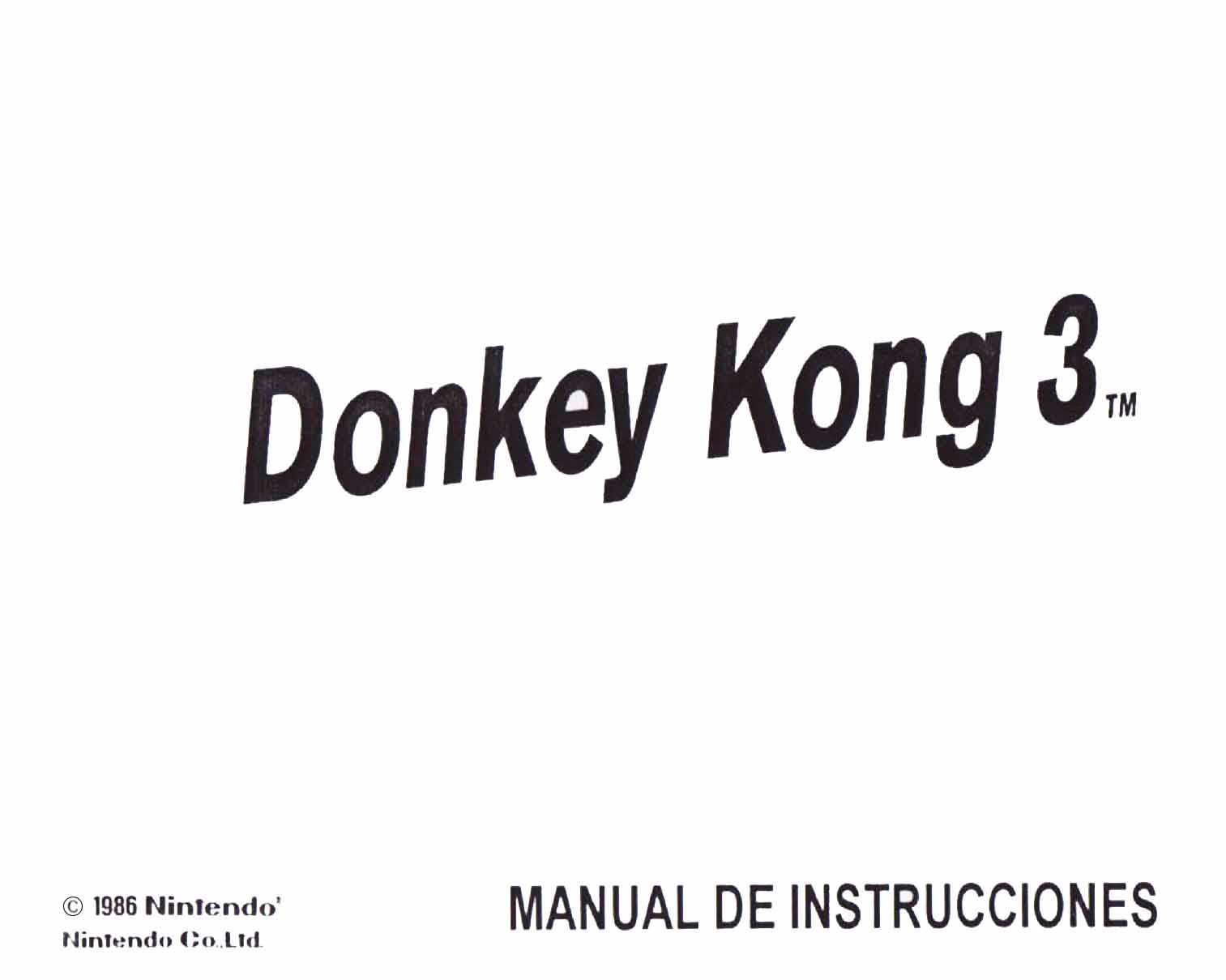 DONKEY KONG 3 - MANUAL NES (spanish version)