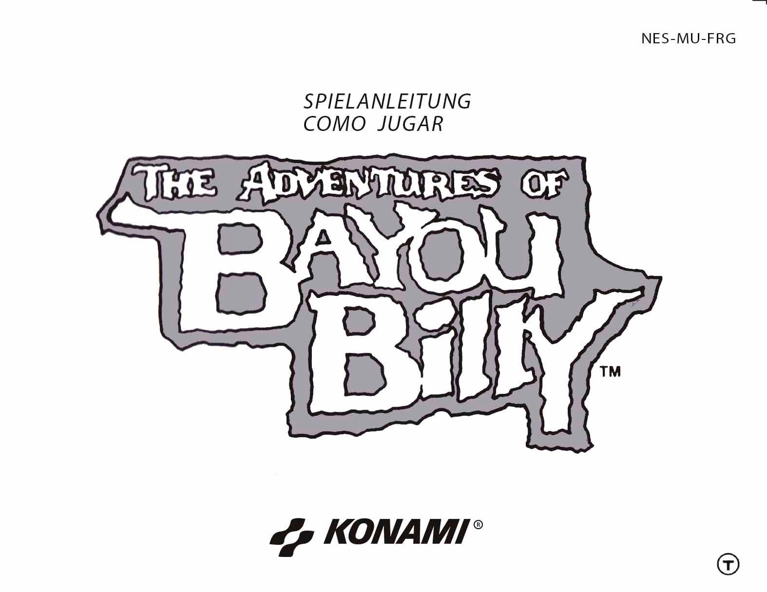 THE ADVENTURES OF BAYOU BILLY - MANUAL NES (spanish version)