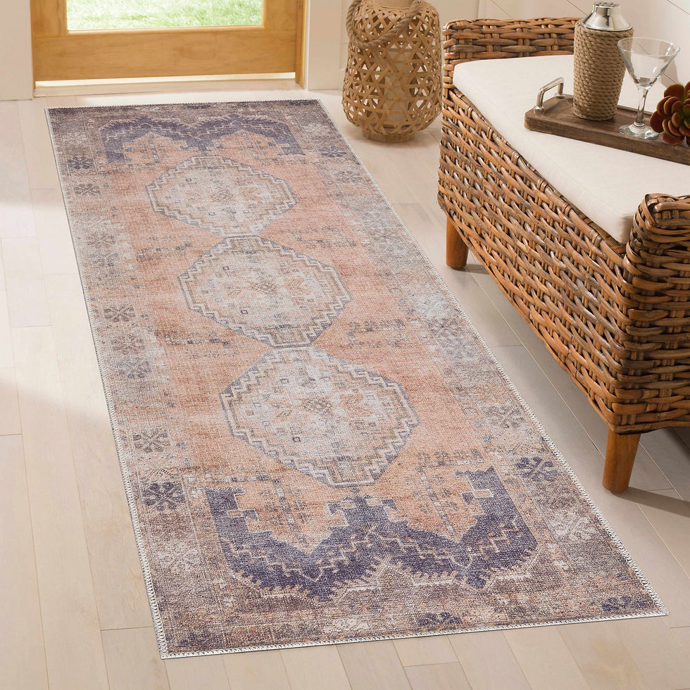 Thumbnail: Carrabelle Peach Washable Area Rug