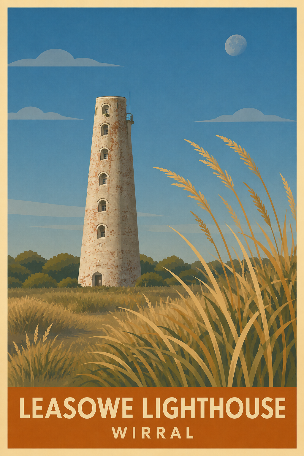 Leasowe Lighthouse – Morning Moon