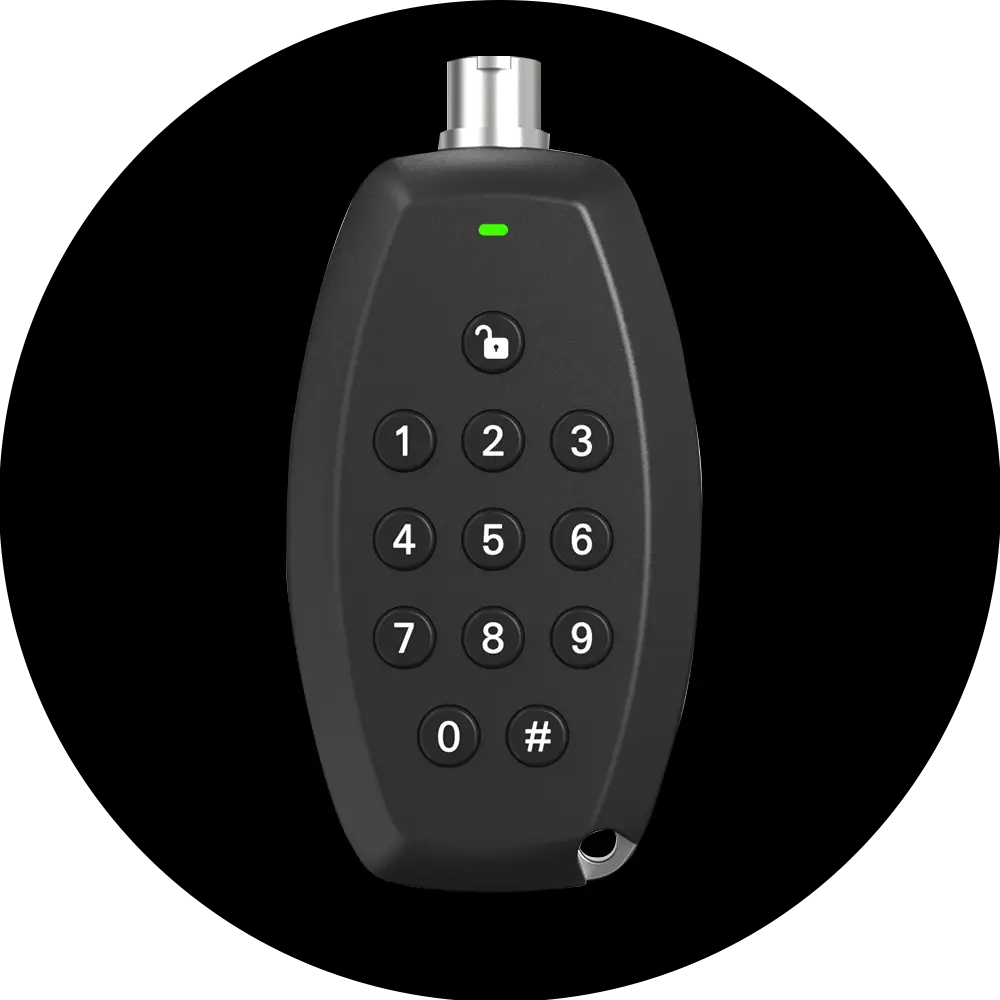 Electronic key powers and unlocks the lock.webp