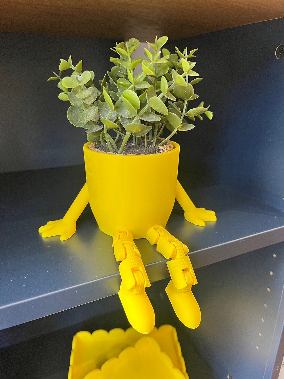 Yellow sitting planter