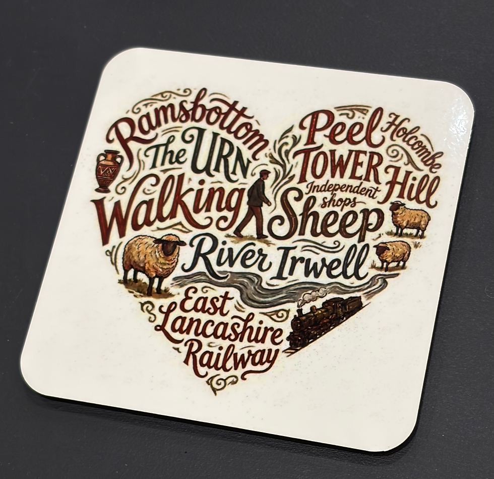 Cute Ramsbottom coaster / The Whispering Moon