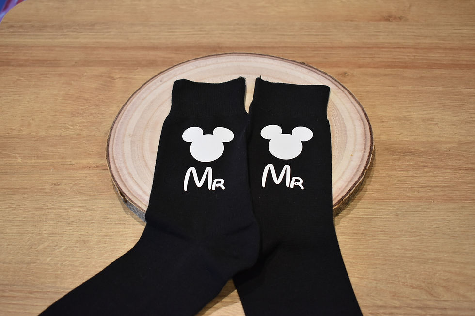 Thumbnail: Disney Adult Wedding Socks, disney-adult-wedding-socks-mr--mrs-matching-wedding-socks