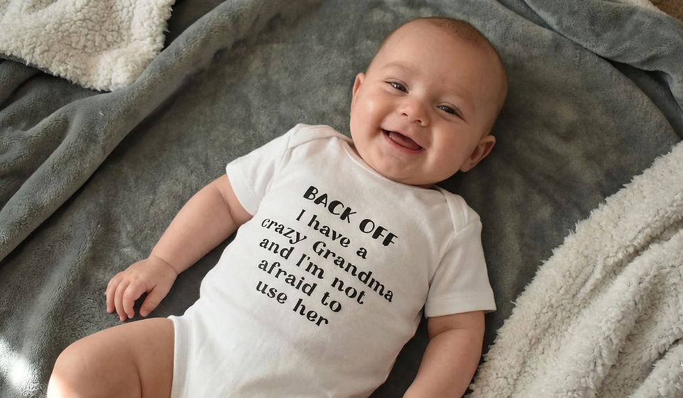 "I Have a Crazy Grandma and I'm Not Afraid to Use Her" Baby Vest, i-have-a-crazy-grandma-and-im-not-afraid-to-use-her-baby