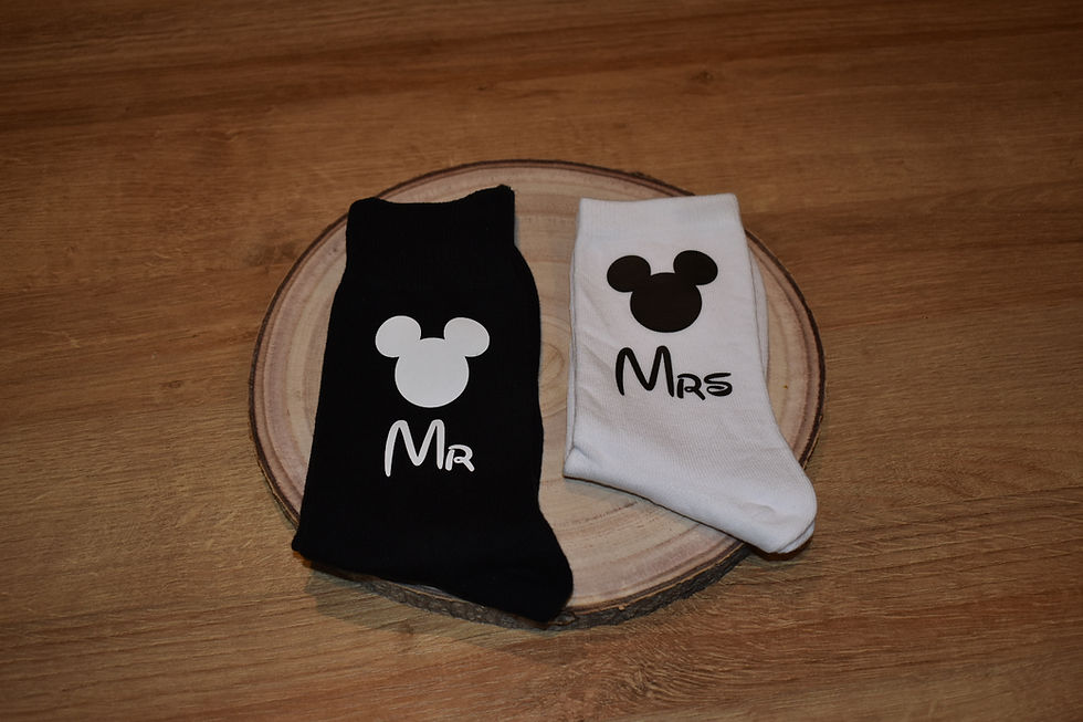 Thumbnail: Disney Adult Wedding Socks, disney-adult-wedding-socks-mr--mrs-matching-wedding-socks