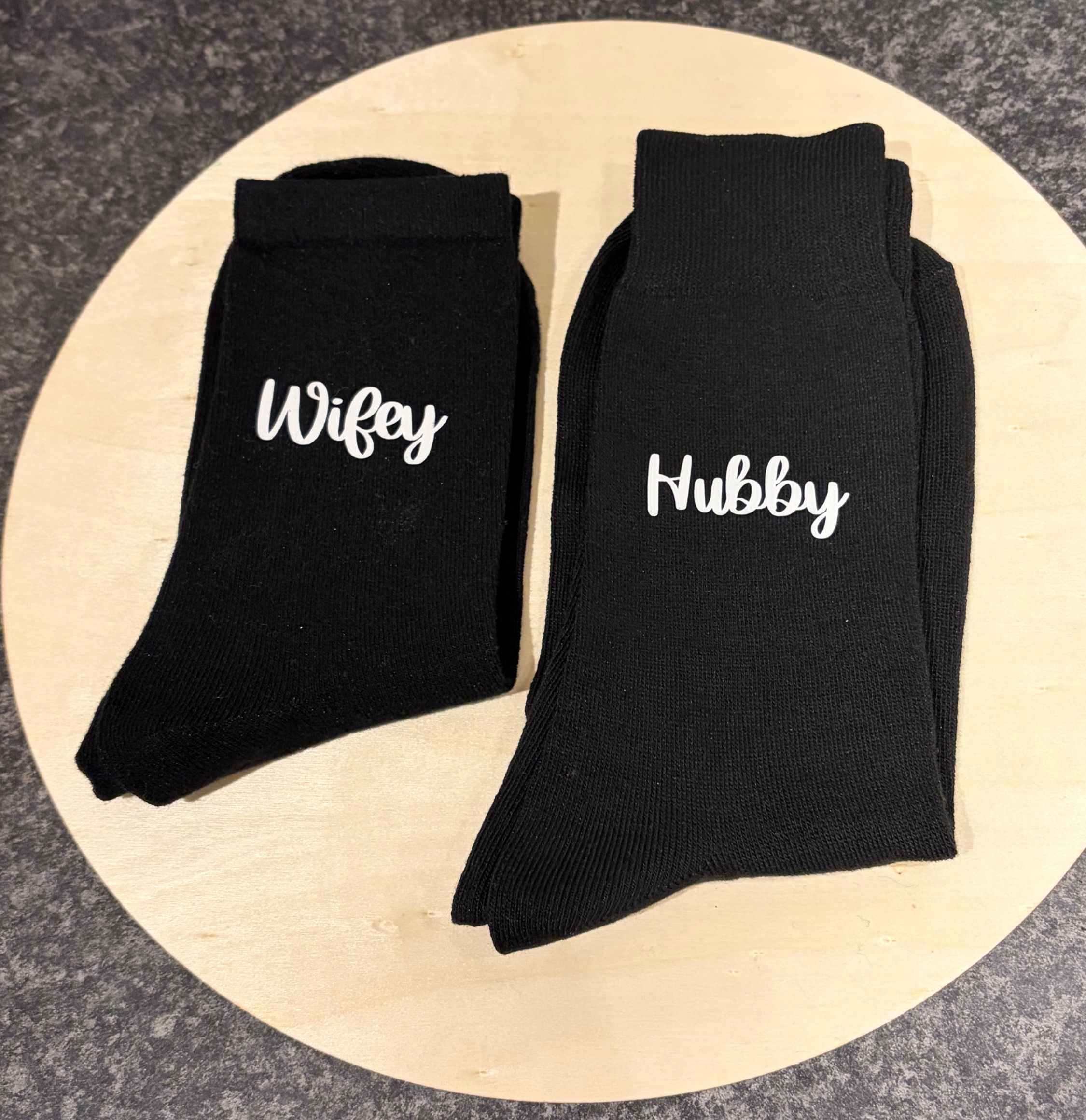 Mr & Mrs / Hubby & Wifey Wedding Socks