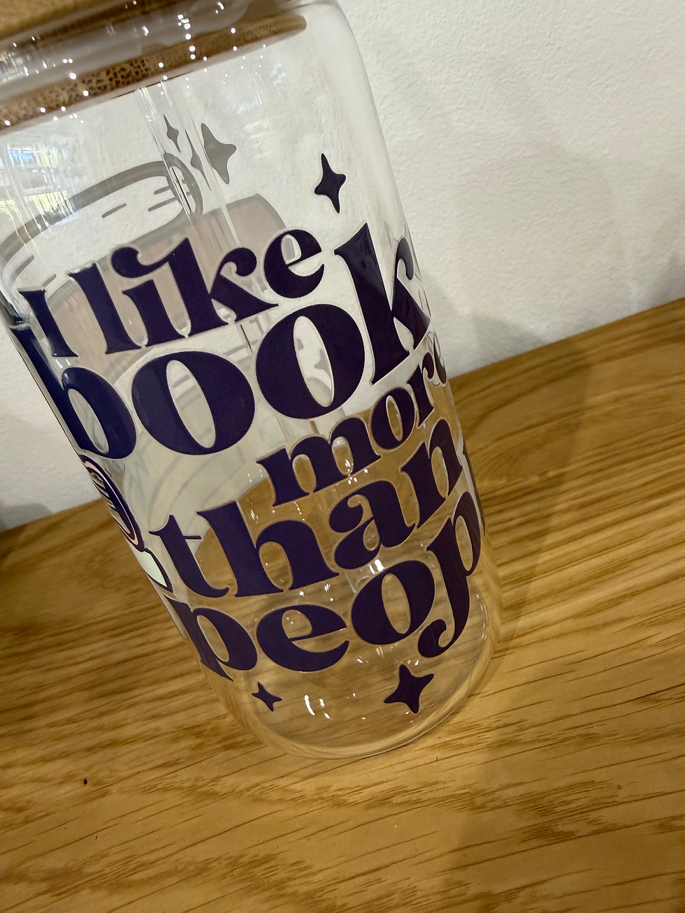 Thumbnail: I like books more than people libbey glass cup